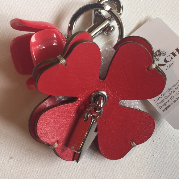 Coach tea rose bag charm key fob - Picture 3 of 4